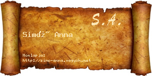 Simó Anna névjegykártya