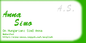 anna simo business card