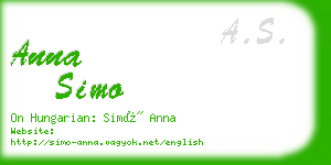 anna simo business card